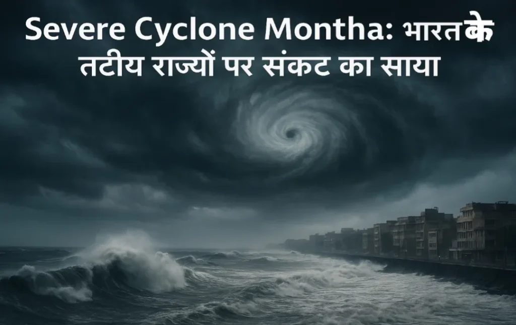 Severe Cyclone Montha से प्रभावित भारत का तटीय क्षेत्र, समुद्र में उठती लहरें और तेज हवाएं