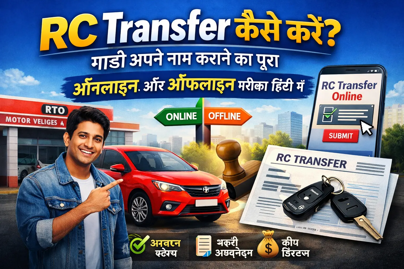RC Transfer कैसे करें – सेकेंड हैंड गाड़ी अपने नाम कराने का ऑनलाइन और ऑफलाइन प्रोसेस हिंदी में