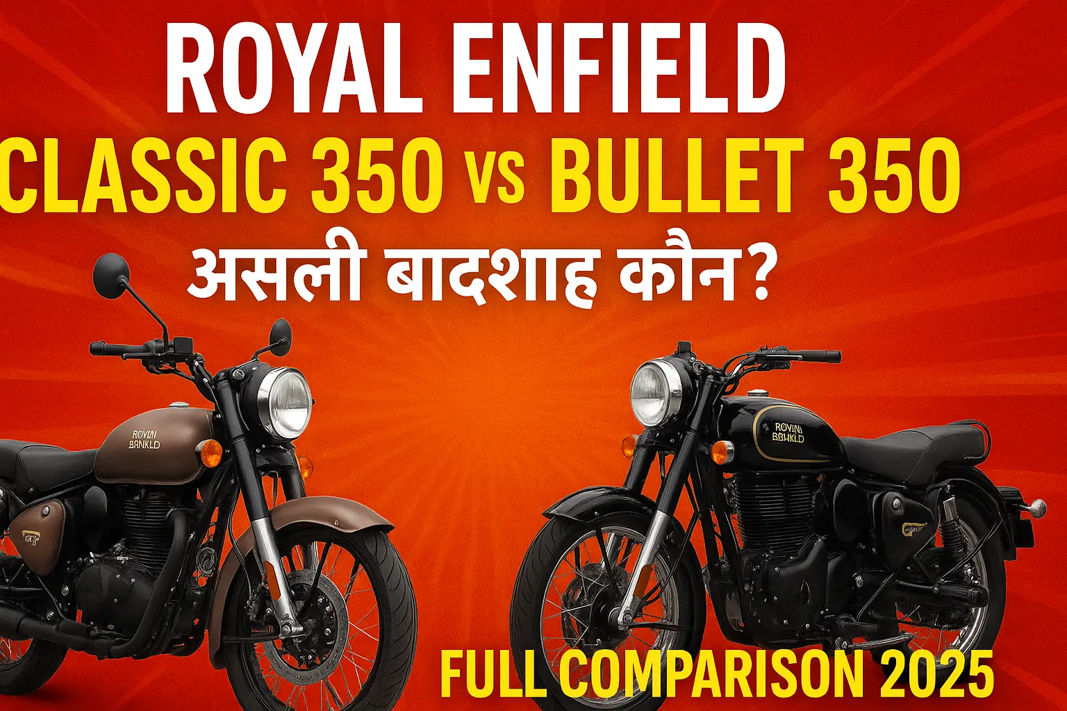 Royal Enfield Classic 350 and Bullet 350 side-by-side comparison featured image