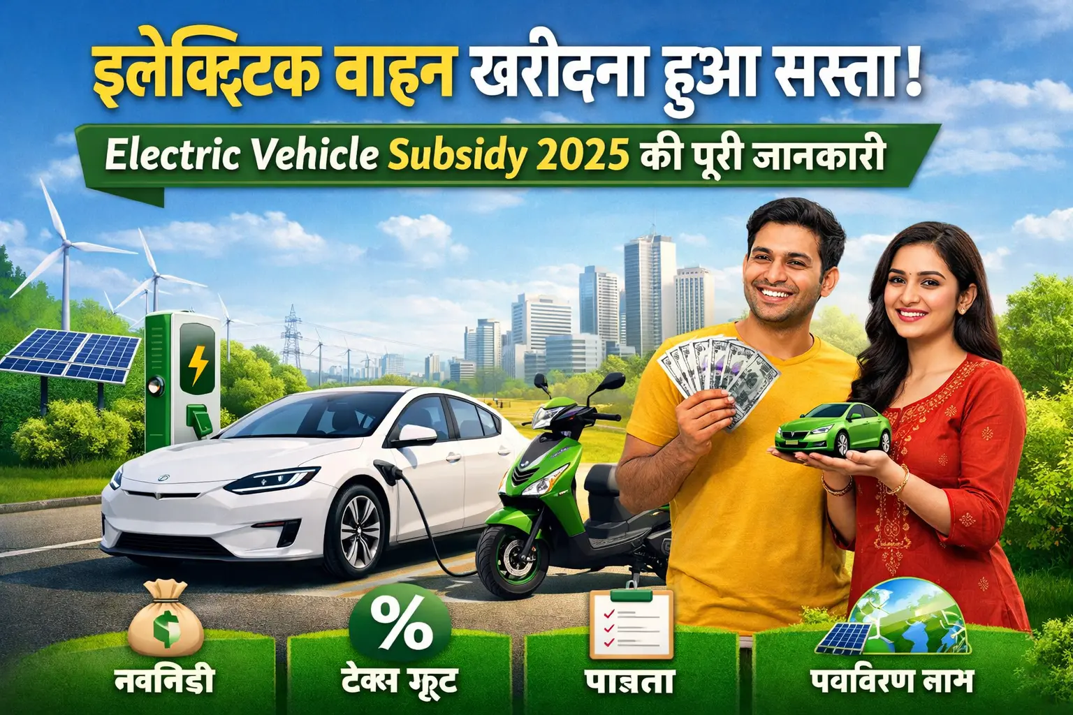 Electric Vehicle Subsidy 2026 in India electric car and scooter charging station