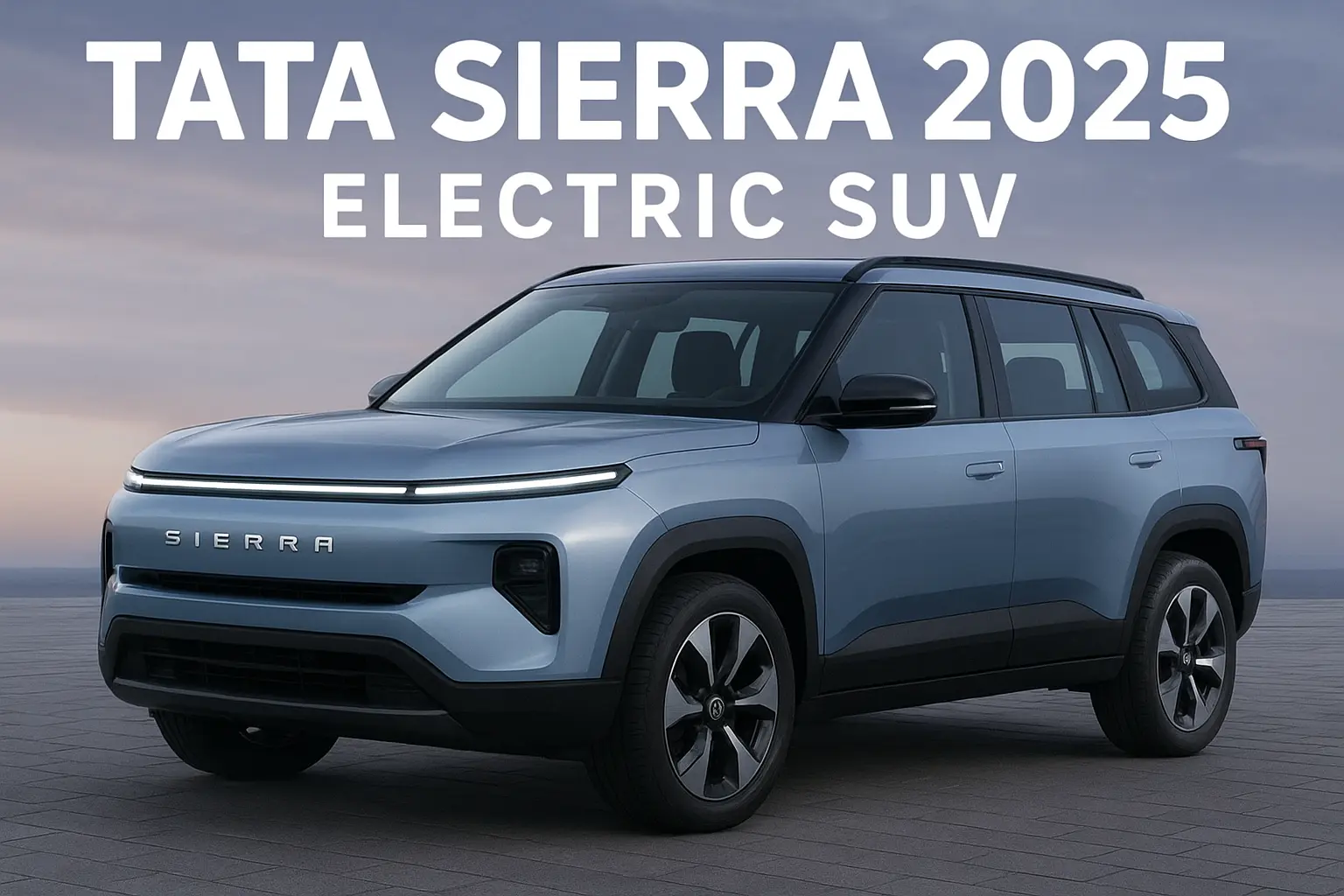 Tata Sierra 2025 Electric SUV Front Look with New Design and Features