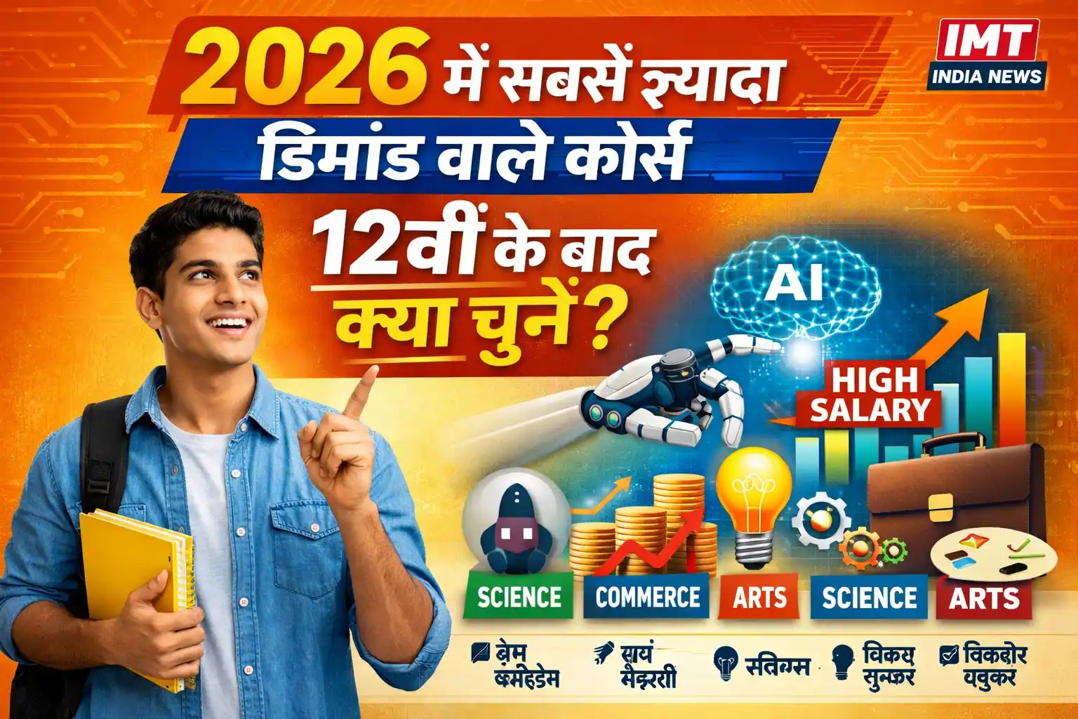 12वीं के बाद क्या चुनें 2026 – High Salary Courses, AI, Science Commerce Arts Career Options